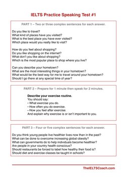 IELTS Speaking Test Sample Questions | PDF
