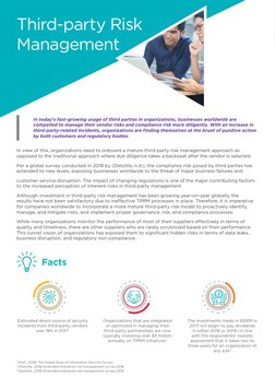 In today’s fast-growing usage of third parties in organizations, businesses worldwide are 
compelled to manage their vendor r