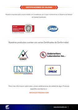 www.electrocable.com
-
ACCREDITED
ISO 9001
No. 185516 Excluding Design
Certification
BUREAU VERITAS
1
8
2
8
B
U
R
E
A
U
 
V
E