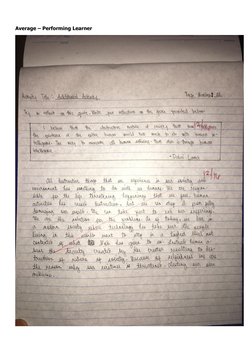 Average – Performing Learner
