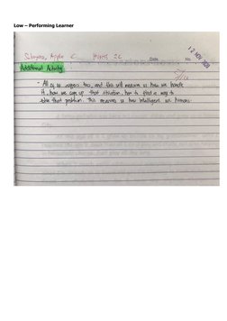 Low – Performing Learner
