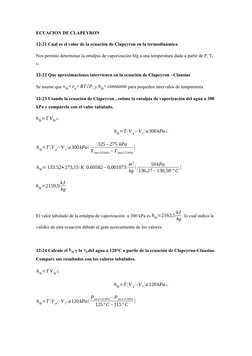 ECUACION DE CLAPEYRON
12-21 Cual es el valor de la ecuación de Clapeyron en la termodinámica 
Nos permite determinar la ental