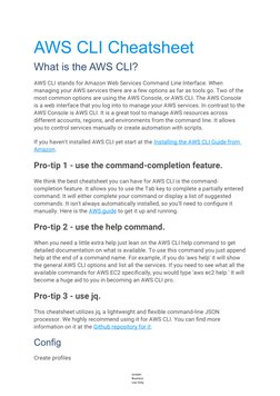 AWS CLI Command Reference Guide | PDF | Command Line Interface | Amazon ...