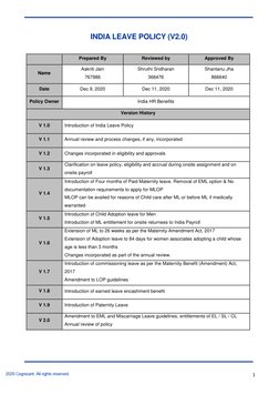 Cognizant India Leave Policy Overview | PDF | Parental Leave | Accrual