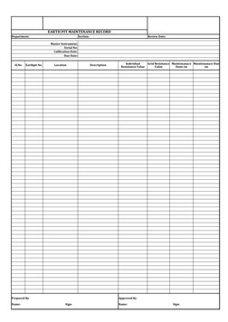 Earth Pit Maintenance Record Template | PDF | Technology & Engineering