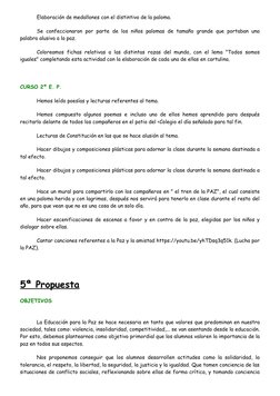 Elaboración de medallones con el distintivo de la paloma.
Se confeccionaron por parte de los niños palomas de tamaño grande
