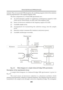 202
Electron Spin Resonance (ESR) Spectroscopy)
moment. Thus, for successful ESR absorption, the oscillating magnetic field o