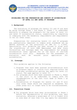 AACCUP Level III & IV Accreditation Guidelines | PDF | Libraries | Test ...