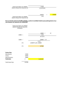 1-0,40
1-(13,75/25)
236250
=
525000
0.45
60000    +    
CF
22000   =  
1-0,4
25-13,75
22000   =  
100000   +  CF
11.25
CF =
(