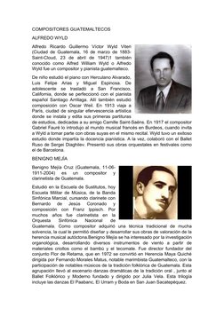 COMPOSITORES GUATEMALTECOS
ALFREDO WYLD
Alfredo  Ricardo  Guillermo  Víctor  Wyld  Viteri
(Ciudad de Guatemala, 16 de marzo d