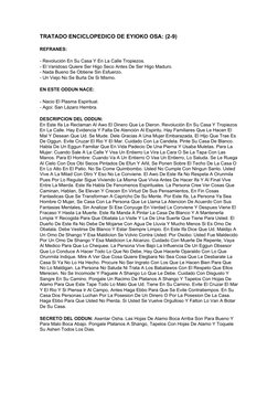 TRATADO ENCICLOPEDICO DE EYIOKO OSA: (2-9) 
REFRANES: 
- Revolución En Su Casa Y En La Calle Tropiezos.
