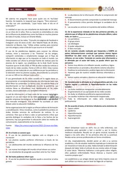 4 
TEXTO # 02 
Mi sobrino me preguntó hace poco quién era mi YouTuber 
favorito. Sin dudarlo, le respondí que ninguno.