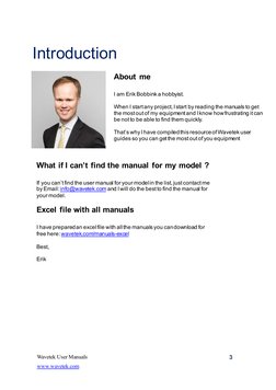 3
Introduction
Wavetek User Manuals
3
About me
I am Erik Bobbink a hobbyist. 
When I start any project, I start by reading th