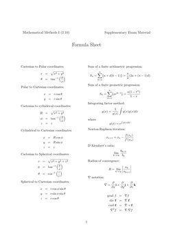 Year 12 Methods Formula Sheet 2025 | PDF | Mathematical Notation ...