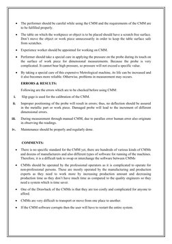
The performer should be careful while using the CMM and the requirements of the CMM are
to be fulfilled properly.

The tab
