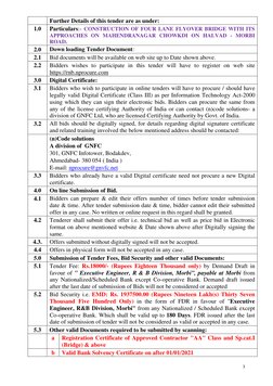 3 
 
Further Details of this tender are as under: 
1.0 
Particulars:- CONSTRUCTION OF FOUR LANE FLYOVER BRIDGE WITH ITS