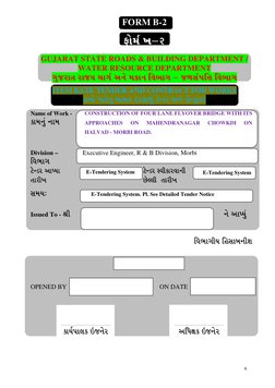 6 
FORM B-2 
OMD" Bv2 
 
GUJARAT STATE ROADS & BUILDING DEPARTMENT / 
WATER RESOURCE DEPARTMENT 
U]HZFT ZFHI DFU" VG[ DSF