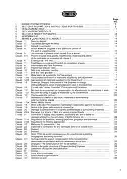 8 
 
     INDEX 
 
 
Page 
No. 
1. 
NOTICE INVITING TENDERS ……………………………………………………………………….. 
5 
2. 
SECTION-1 INFORMATION &