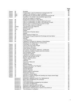 9 
 
 
 
 
 
 
Page 
No. 
Clause 
35 
 
Royalties ………………………………………………………………………………… 
28 
Clause 
36 
 
Compensation under t
