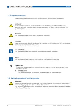 1 SAFETY INSTRUCTIONS 
8 
IFC 100
www.krohne.com
01/2008 • 4000041002 - MA IFC 100 R02 en
1.1.5  Display conventions
The foll