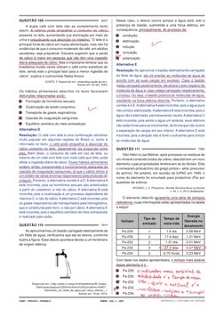 QUESTÃO 109	
A dupla café com leite não se complementa tanto 
assim. A cafeína pode atrapalhar o consumo do cálcio 
presente