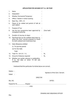 Tour Approval and Advance Application Form | PDF