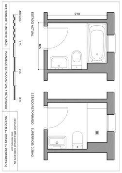 ESTADO ACTUAL
ESTADO REFORMADO
165
210
SUPERFICIE: 3,28m2.
REFORMA DE CUARTO DE BAÑO
PLANOS DE ESTADO ACTUAL Y REFORMADO
SIN