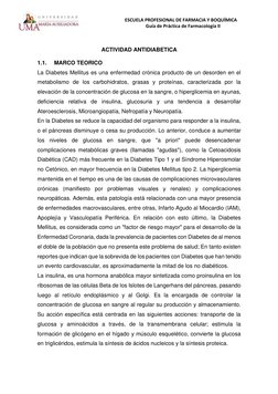 ESCUELA PROFESIONAL DE FARMACIA Y BOQUÍMICA 
Guía de Práctica de Farmacología II 
 
 
ACTIVIDAD ANTIDIABETICA 
1.1. 
MARCO TE