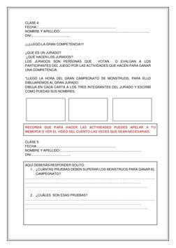 CLASE 4: 
FECHA:....................................................................................... 
NOMBRE Y APELLIDO:..