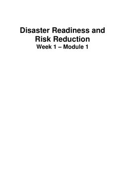 Disaster Readiness and Risk Reduction: Week 1 - Module 1 | PDF ...