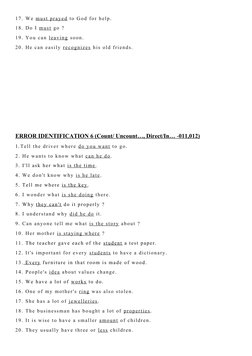 17. We must prayed  to God for help.
18. Do I must  go ?
19. You can leaving  soon.
20. He can easily recognizes  his old fri