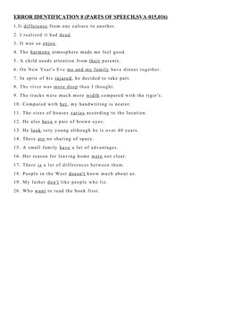 ERROR IDENTIFICATION 8 (PARTS OF SPEECH,SVA
 
 -  015,016)
 
 
1. It difference  from one culture to another.
2. I realized i