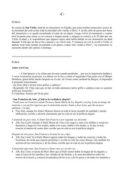 -C-
CCIELO
Se cuenta de San Virila, abad de un monasterio en España, que tenía muchas tentaciones acerca de
la eternidad del