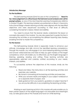 English: Quarter 4 - Module 4 | PDF | Cognition