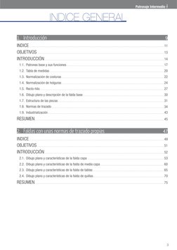 3
 Patronaje Intermedio
INDICE GENERAL
1.  Introducción .....................................................................