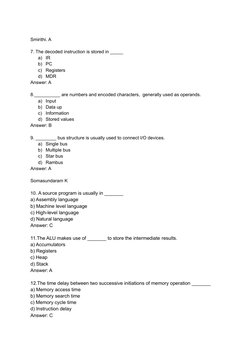 Computer Architecture MCQs and Answers | PDF | Central Processing Unit ...