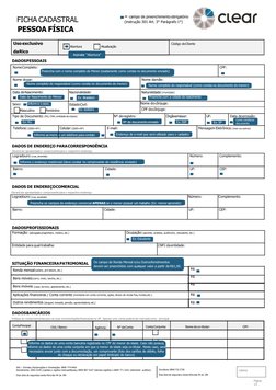 FICHA CADASTRAL
PESSOA FÍSICA
Abertura
Atualização
Código doCliente
Usoexclusivo  
daRico
DADOSPESSOAIS
DADOS DE ENDEREÇO PAR