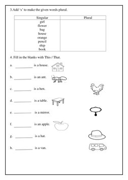 UKG English Worksheet with Answers | PDF