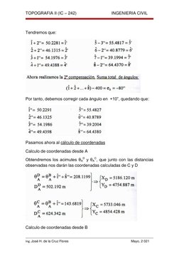 TOPOGRAFIA II (IC – 242)                              INGENIERIA CIVIL 
 
 
Ing. José H. de la Cruz Flores