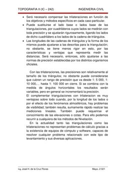 TOPOGRAFIA II (IC – 242)                              INGENIERIA CIVIL 
 
 
Ing. José H. de la Cruz Flores