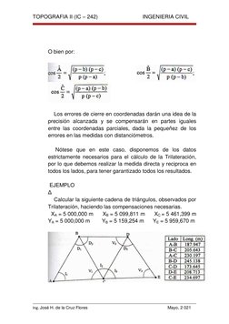 TOPOGRAFIA II (IC – 242)                              INGENIERIA CIVIL 
 
 
Ing. José H. de la Cruz Flores