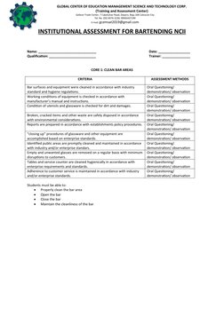 GLOBAL CENTER OF EDUCATION MANAGEMENT SCIENCE AND TECHNOLOGY CORP.
(Training and Assessment Center)
Galleon Trade Center, 7 C