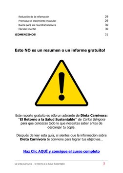 La Dieta Carnívora – El retorno a la Salud Sustentable                                              5        
Reducción d
