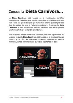 La Dieta Carnívora – El retorno a la Salud Sustentable                                              8        
Conoce la D