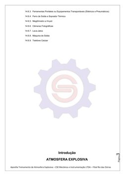 Página3
                         14.6.3.  Ferramentas Portáteis ou Equipamentos Transportáveis (Elétricos e Pneumáticos)