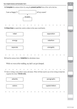 Year 3 Grammar and Punctuation Test | PDF | English Grammar | Punctuation
