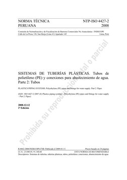 NORMA TÉCNICA 
NTP-ISO 4427-2 
PERUANA 
2008 
 
Comisión de Normalización y de Fiscalización de Barreras Comerciales No A