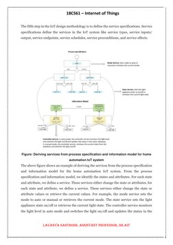 18CS61 – Internet of Things 
 
Lavanya Santhosh, Assistant Professor, Dr.AIT 
 
The fifth step in the IoT design methodology
