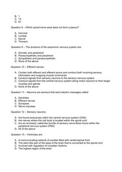 Nervous System Test Questions and Answers | PDF | Central Nervous ...