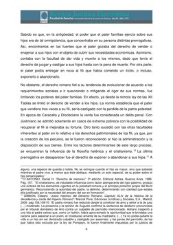 6 
 
Sabido es que, en la antigüedad, el poder que el pater familiae ejercía sobre sus 
hijos era de tal omnipotencia, que